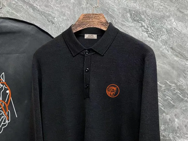 Hermes SS New Arrival Polo 。 ， ， logo ！ 👍 ：Black、Gray Size：S-XL